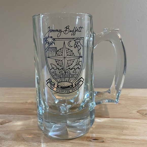 Jimmy Buffett The Order of the Sleepless Knights Heavy Glass Beer Mug 6" - Picture 1 of 8